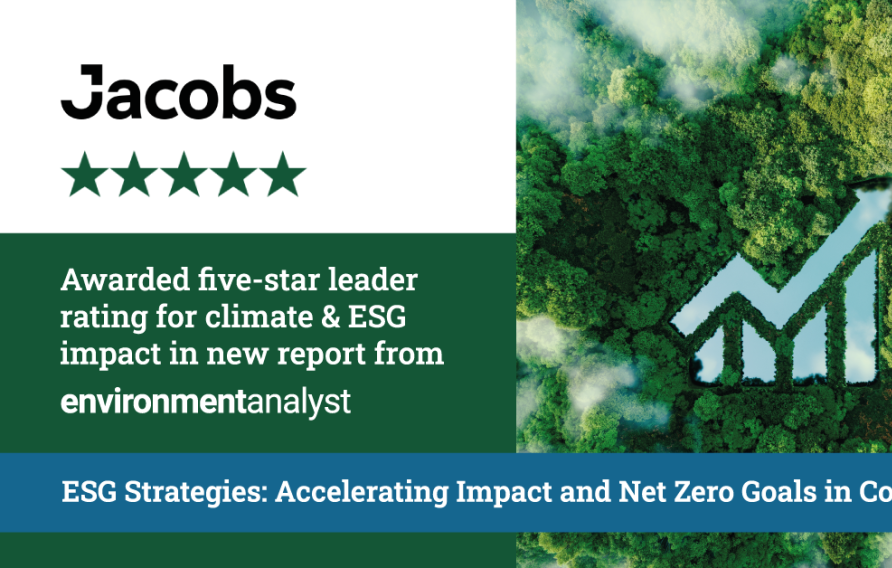 Jacobs award five star leader rating for climate and ESG impact in new report from Environment Analyst