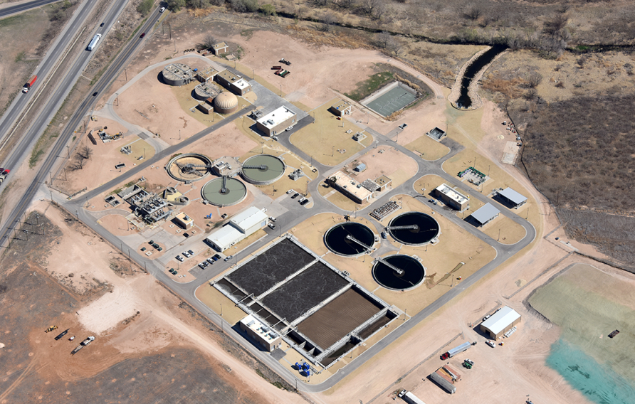 Midland Texas water treatment plant aerial