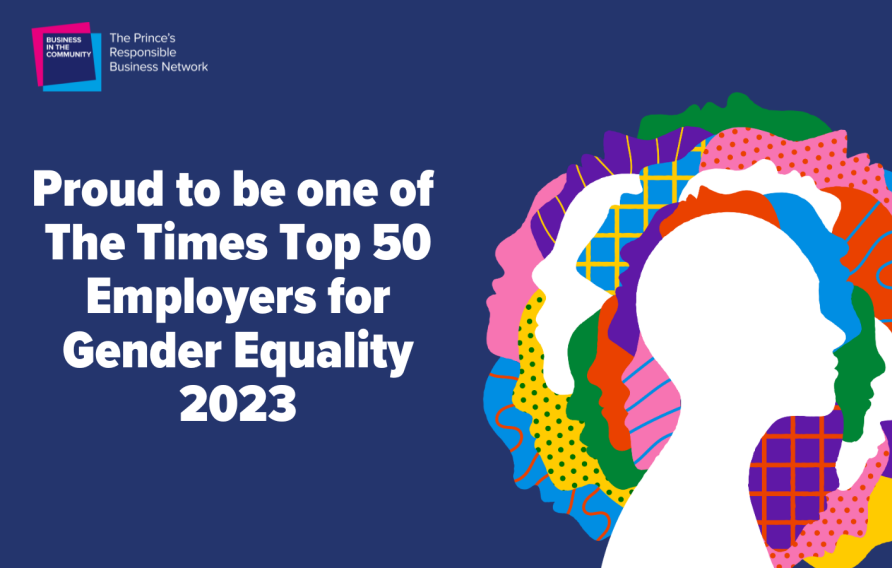Proud to be named one of The Times Top 50 Employers for Gender Equality 2023